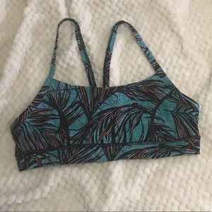 Tropical print sports bra athletic top